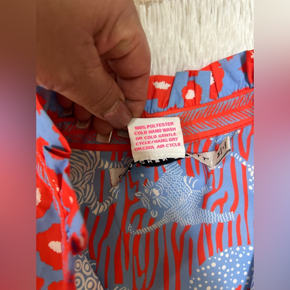 Gretchen Scott Designs Vibrant Red and Pink Midi Dress - Picture 11 of 12